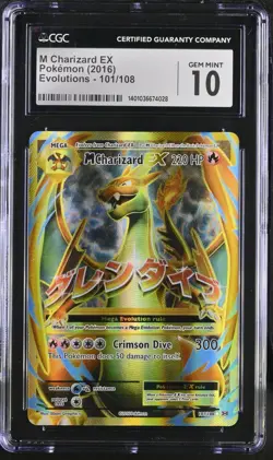Pokemon Mega M Charizard EX Full Art 2016 Evolutions #101 CGC 10 Gem Mint - Image 1