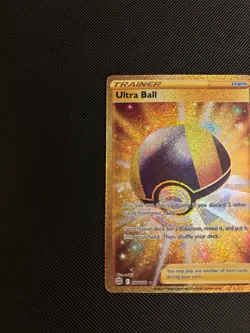 Pokemon TCG Ultra Ball 186/172 Gold Secret Rare Sword & Shield Brilliant Stars - Image 5