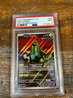Pokemon 2024 SVP EN Temporal Forces ETB IRON THORNS #098 PSA 9 Mint RARE 2 - Image 1