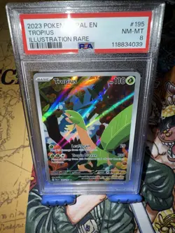 PSA 8 Tropius 2023 Pokemon Scarlet and Violet Paldea Evolved Illustration Rare - Image 1