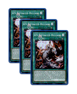 Yugioh! K9-X Forced Release JUSH-EN039 (SR) 1st Ed 3x "K9 Deck Support" - Image 1