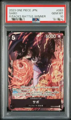 PSA 10 Sabo OP04-083 SR 8 Pack Battle Winner Prize One Piece Card Japanese Promo - Image 1