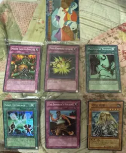 Yu-Gi-Oh Vintage Cards 7-Card Lot In Sleeve - Image 1