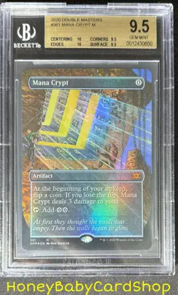 MTG Double Masters 2020 Mana Crypt BGS 9.5Q++ (TRUE QUAD++) GEM MINT Pop. 1 of 2 - Image 1