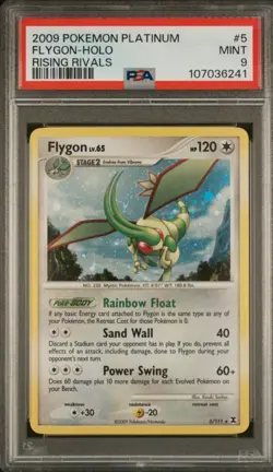 Pokemon Flygon 5/111 Holo Rising Rivals PSA 9 Mint Pop 31 Holo Bleed - Image 1