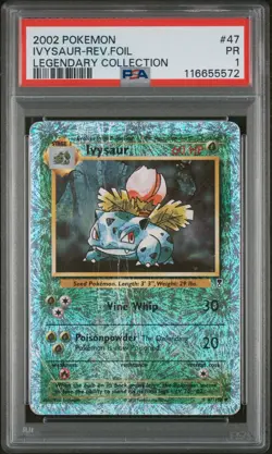 PSA 1 2002 Pokemon Legendary Collection Ivysaur 47/110 Reverse Holo Foil WOTC - Image 1