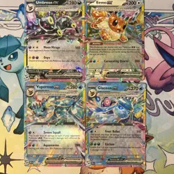 Pokemon - Prismatic Evolutions: 4 Eeveelutions ex cards, Umbreon, Eevee Ex + 2 - Image 1