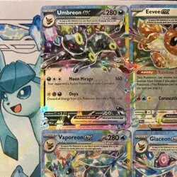 Pokemon - Prismatic Evolutions: 4 Eeveelutions ex cards, Umbreon, Eevee Ex + 2 - Image 2