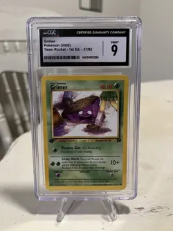 2000 Pokemon Grimer 57/82 Team Rocket 1st Edition CGC 9 - Image 1