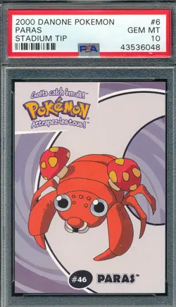 PSA GEM MINT 10 DANONE PARAS CRAB STADIUM TIP 2000 POKEMON #6 36 GRADED PM TPHLC - Image 1