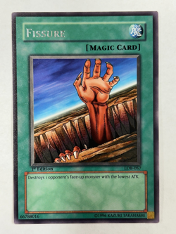 Yugioh LOB-057 Fissure 1st Ed. Vintage Original Mint out of Pack - Image 1