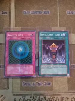YUGIOH LEVEL LIMIT AREA B AST UNLIMITED LP + GRAVITY BIND SD4 COMMON 1ST ED NM - Image 1