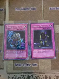 YUGIOH ROBBIN ZOMBIE IOC + ROBBIN GOBLIN MRD RARE UNLIMITED ED VLP 1996 - Image 1