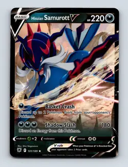 Hisuian Samurott V 101/189 Ultra Rare SWSH10: Astral Radiance NM/LP Pokemon Card - Image 1
