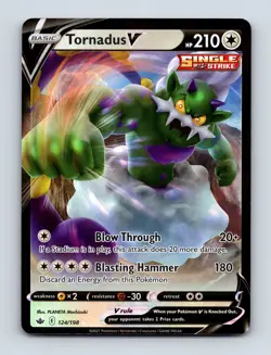 Tornadus V 124/198 Ultra Rare SWSH06: Chilling Reign NM/LP Pokemon Card - Image 1