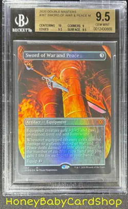 MTG Double Masters 2020 Sword of War and Peace BGS 9.5 GEM MINT Foil Box Topper - Image 1