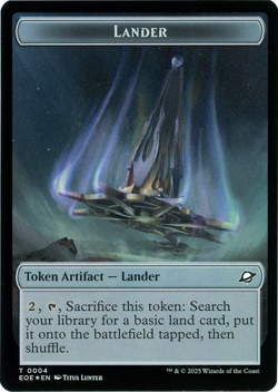 Human Soldier / Lander 0004 (Foil) Double-Sided Token - Edge of Eternities - MTG - Image 2