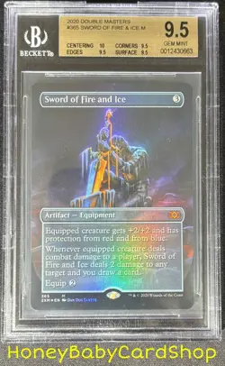 MTG Double Masters 2020 Sword of Fire and Ice BGS 9.5Q+ GEM MINT Pop. 1 of 1 - Image 1