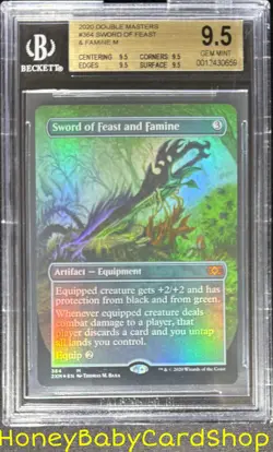 MTG Double Masters 2020 Sword of Feast and Famine BGS 9.5Q GEM MINT Pop. 1 of 1 - Image 1