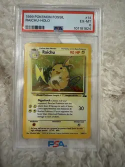 1999 Pokemon Game Base Set #14 RAICHU HOLO 14/102 PSA 6 - Image 1