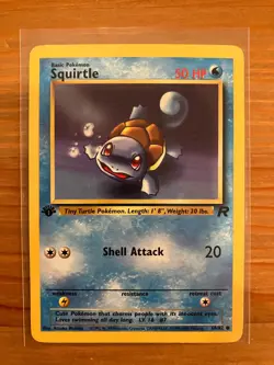 Pokemon TCG Team Rocket 1st Edition Squirtle 68/82 Common Regular LP - Image 1