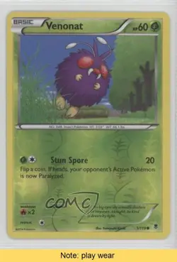 Venonat Reverse Foil Pokemon XY Phantom Forces #1 READ 2f4 - Image 1