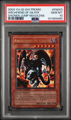 YUGIOH PSA 10 2004 Archfiend of Gilfer JMP-EN003 Ultra Rare Promo *9560 - Image 1