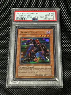 YUGIOH PSA 10 2004 Strike Ninja IOC-007 Ultra Rare 1st Edition *8108 - Image 1