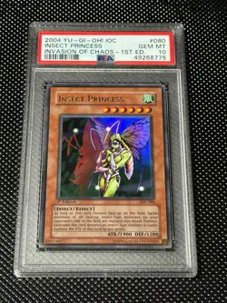 YUGIOH PSA 10 2004 Insect Princess IOC-080 Ultra Rare 1st Edition *8755 - Image 1