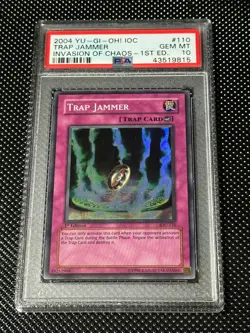 YUGIOH PSA 10 2004 Trap Jammer IOC-110 Super Rare 1st Edition *9815 - Image 1