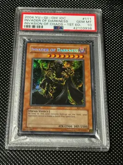 YUGIOH PSA 10 2004 Invader of Darkness IOC-111 Secret Rare 1st Edition *3938 - Image 1