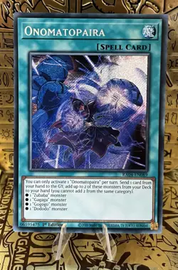 Onomatopaira Secret Rare RA04-EN089 Quarter Century Stampede 1st Ed. Yugioh! NM - Image 1