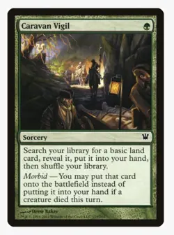 Caravan Vigil #173 Innistrad Magic Card in Protective Sleeve - Image 1