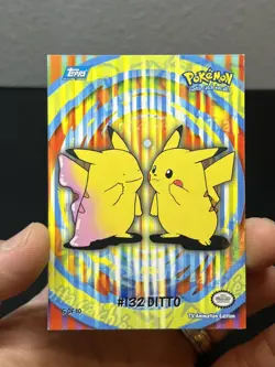2000 Topps Pokemon Series 2 Pikachu Ditto Stick-on Card #5 of 10 LP - Image 1