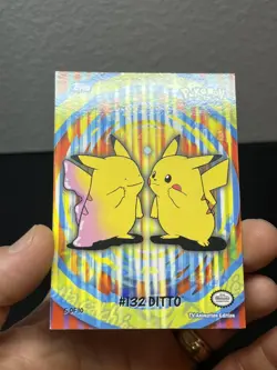 2000 Topps Pokemon Series 2 Pikachu Ditto Stick-on Card #5 of 10 LP - Image 5