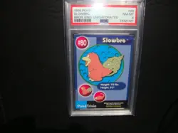1999 Burger King Pokemon Slowbro UnPerforated card # 80 Psa 8 Nm/Mint - Image 1
