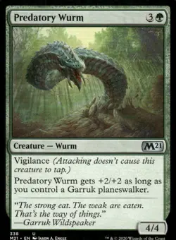 Predatory Wurm 338 M21 MTG Magic the Gathering card - Image 1