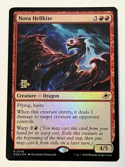 Nova Hellkite Edge Of Eternities Foil Prerelease Promo Gold Stamp MTG 0148 Rare - Image 1