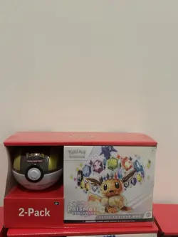 Prismatic Evolutions Pokemon Box. TCG Poke Ball, 3 TCG Booster Pack, 2 Stickers - Image 1