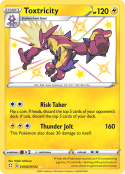 Pokemon Toxtricity - Shiny Holo Rare - SV042/SV122 - Shining Fates Shiny Vault N - Image 1