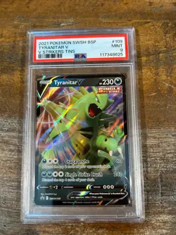 POKEMON 2021 Promo V Strikers Tins TYRANITAR V SWSH #109 PSA 9 Mint RARE 3 - Image 1