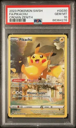 💎💎2023 POKEMON SWORD AND SHIELD CROWN ZENITH Pikachu #GG30 PSA 10 - Image 1