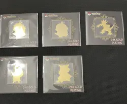 Pokemon Striking Popping Candy 24k Gold Plated Sticker Lot of 5 - Image 1