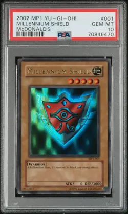 YUGIOH PSA 10 2002 Millennium Shield MP1-001 Ultra Rare Promo *6470 - Image 1
