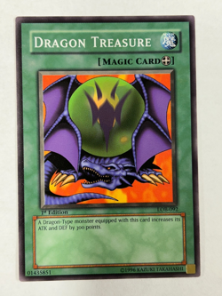 Yugioh LOB-092 Dragon Treasure 1st Ed. Vintage Original Mint out of Pack - Image 1