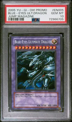 YUGIOH PSA 10 2005 Blue-Eyes Ultimate Dragon JMP-EN005 Secret Rare Promo *6705 - Image 1