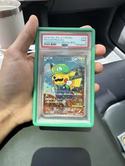 Pokemon Luigi Pikachu Special Bx. Japanese Full Art Promo 296/XY-P PSA 9 Mint - Image 1