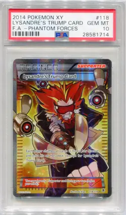 PSA 10 Full Art/Lysandre's Trump Card 118/119 Phantom Forces Pokemon - Image 1