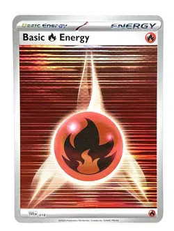 Fire Energy - (Horizontal Holo) Black Bolt & White Flare Pokemon TCG Card #018 - Image 1