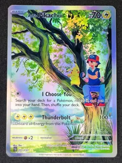Pokemon Fanart Ash's Pikachu Card - Image 1